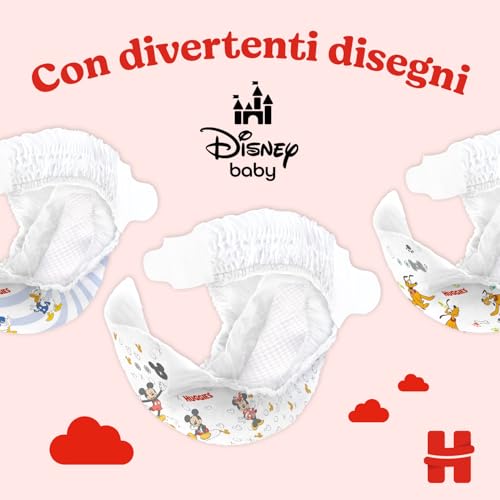 Huggies Little Movers, Pannolini Taglia 3 (4-9 Kg),Ultra assorbente, Design Disney, 168 Pz