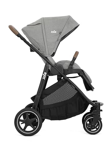 Joie Versatrax Passeggino compatto pieghevole, posizione sdraiata piatta, compatibile con sistemi di viaggio, con parapioggia e cursore regolabile in altezza, nascita fino a 4 anni (0-22 kg), pebble