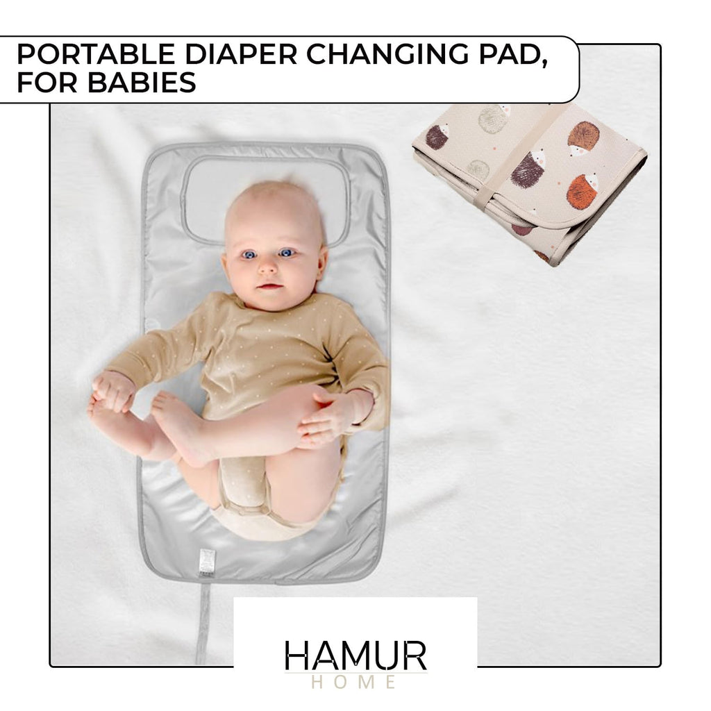 Hamur Home Fasciatoio Portatile Pieghevole Impermeabile 40 X 70 Cm Fasciatoio Riutilizzabile Lavabile In Lavatrice - Neonato Esterno Casa Viaggio Regalo Battesimo Bimbo (Urchin)