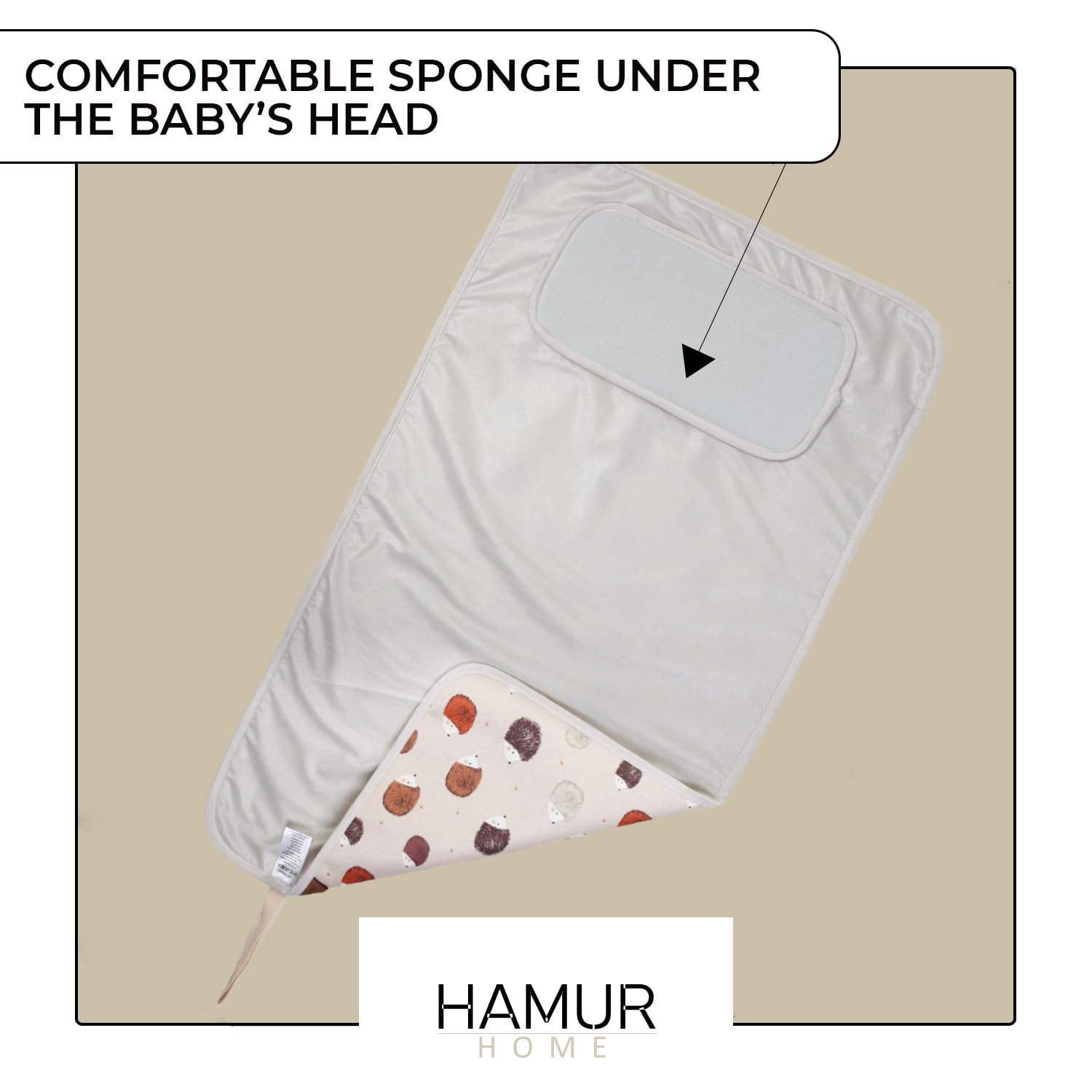 Hamur Home Fasciatoio Portatile Pieghevole Impermeabile 40 X 70 Cm Fasciatoio Riutilizzabile Lavabile In Lavatrice - Neonato Esterno Casa Viaggio Regalo Battesimo Bimbo (Urchin)