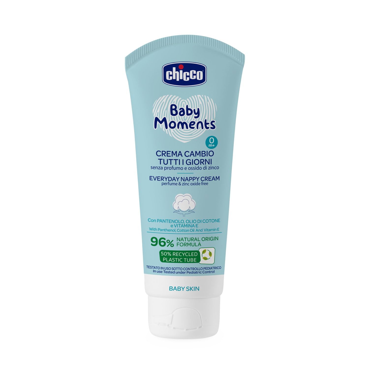 Chicco Baby Moments Pasta Cambio Tutti i Giorni, Pasta Cambio Pannolino, Texture Leggera per Uso Quotidiano, Senza Profumo, Dermatologicamente Testato su Pelle Sensibile, 100 ml