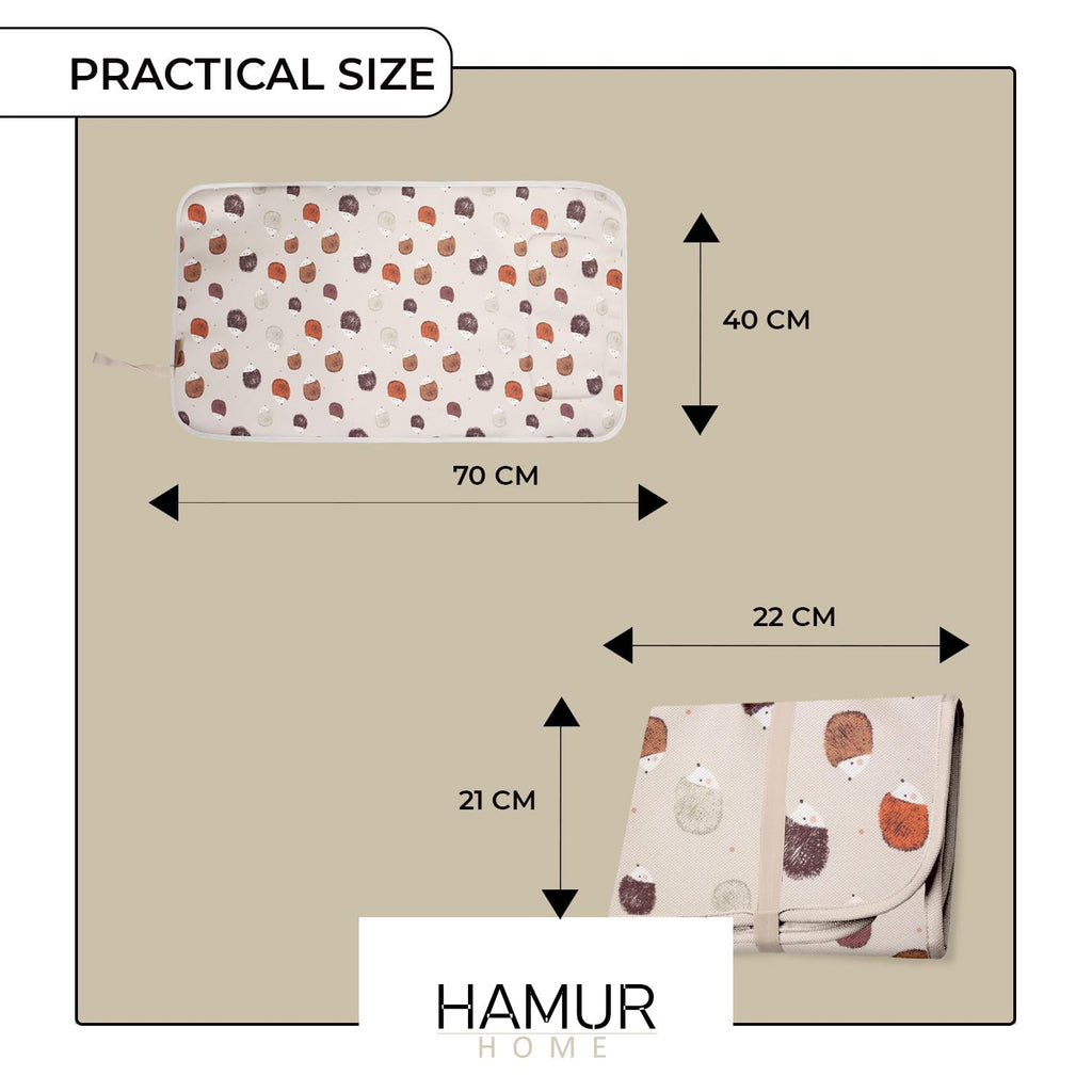 Hamur Home Fasciatoio Portatile Pieghevole Impermeabile 40 X 70 Cm Fasciatoio Riutilizzabile Lavabile In Lavatrice - Neonato Esterno Casa Viaggio Regalo Battesimo Bimbo (Urchin)