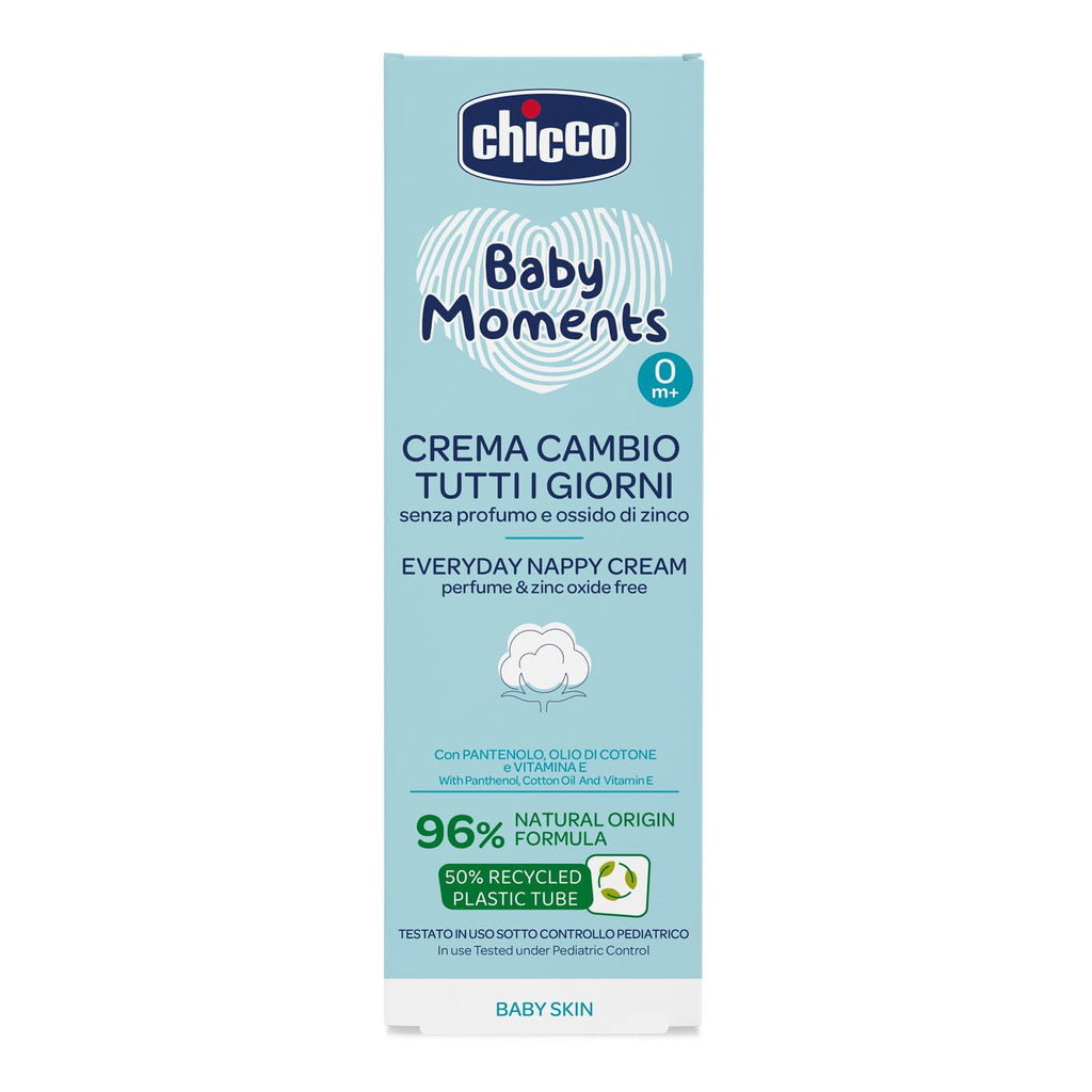 Chicco Baby Moments Pasta Cambio Tutti i Giorni, Pasta Cambio Pannolino, Texture Leggera per Uso Quotidiano, Senza Profumo, Dermatologicamente Testato su Pelle Sensibile, 100 ml