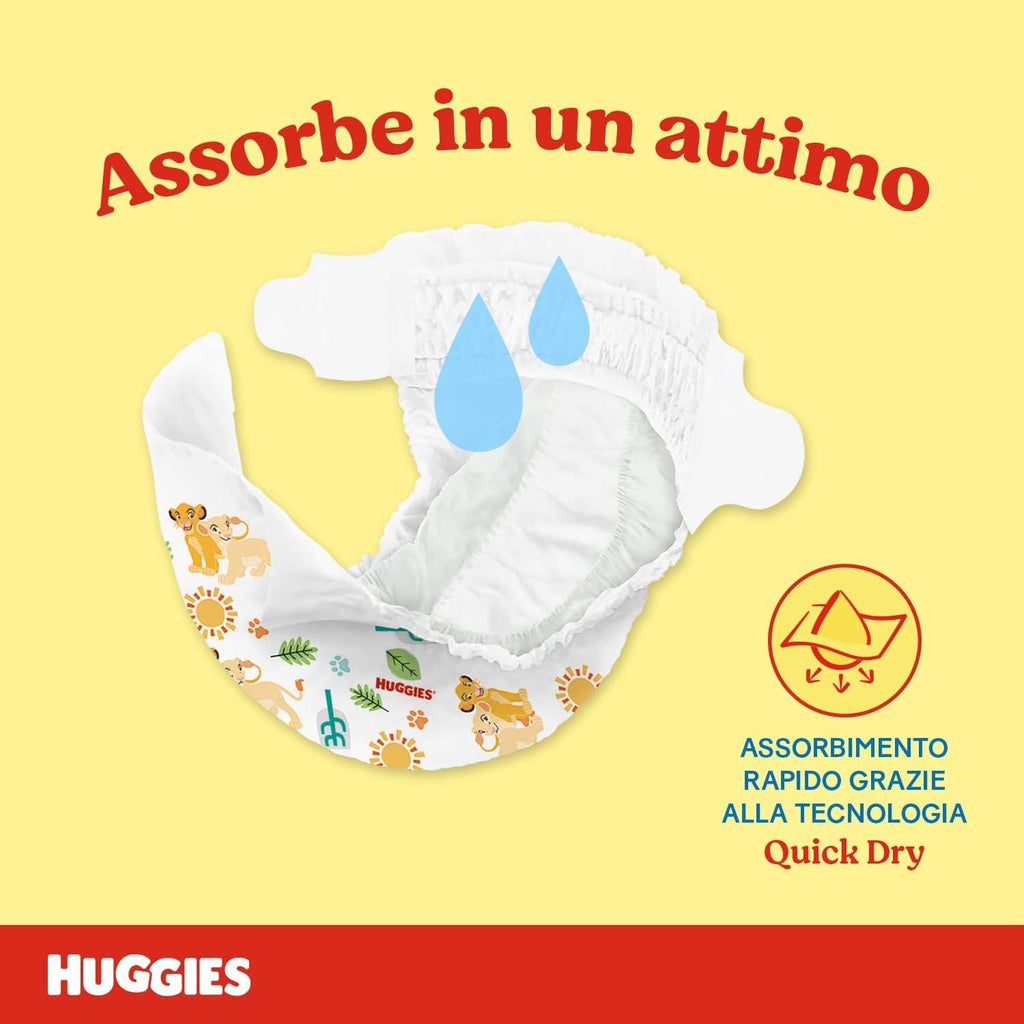 Huggies Unistar, Pannolini Taglia 6 (15-30 Kg), Design Disney, Protezione completa, 72 Pz