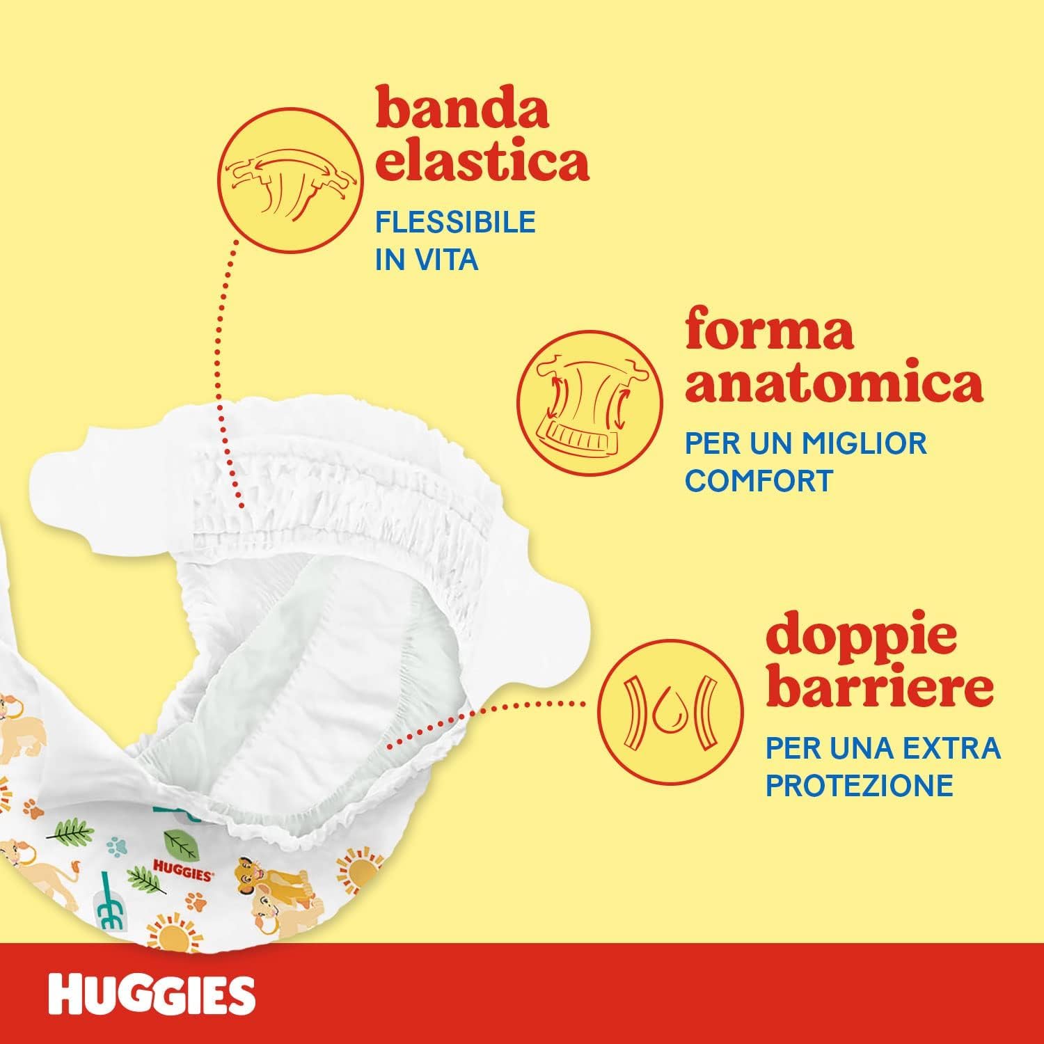 Huggies Unistar, Pannolini Taglia 6 (15-30 Kg), Design Disney, Protezione completa, 72 Pz