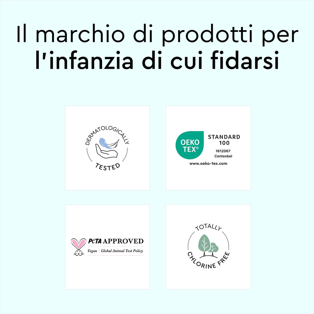 Teli cambio LILLYDOO – 60 x 60 cm, confezione da 50 pezzi (5x10 pezzi), super morbidi, senza profumi e lozioni, ideali per pelli sensibili, dermatologicamente testati