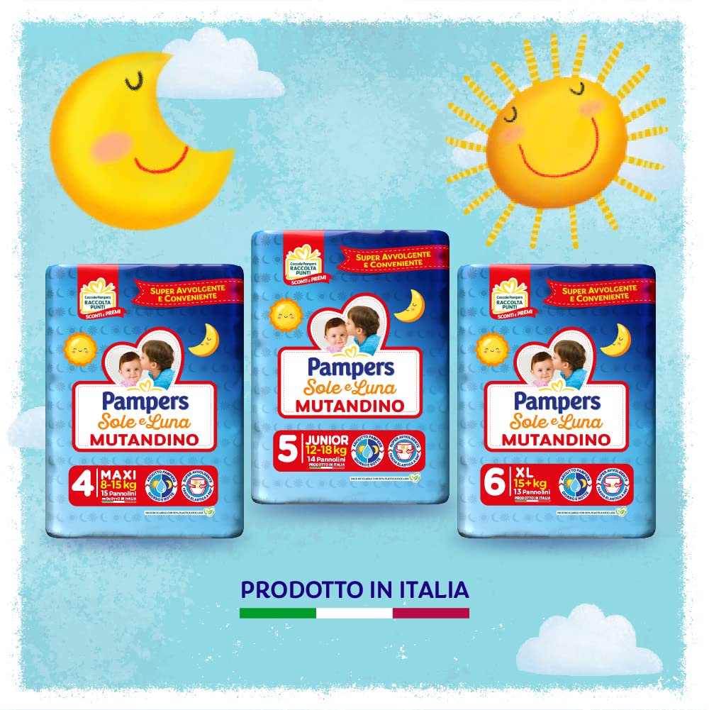 Pampers Sole e Luna Pannolino A Mutandino Junior, Taglia 5 (12-18 Kg), 84 Pannolini