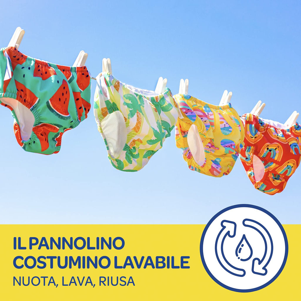 Huggies Little Swimmers, Pannolino Costumino, Taglia 5-6 (13+ kg), Riutilizzabile, Con Fantasia Marina, 1 Pz
