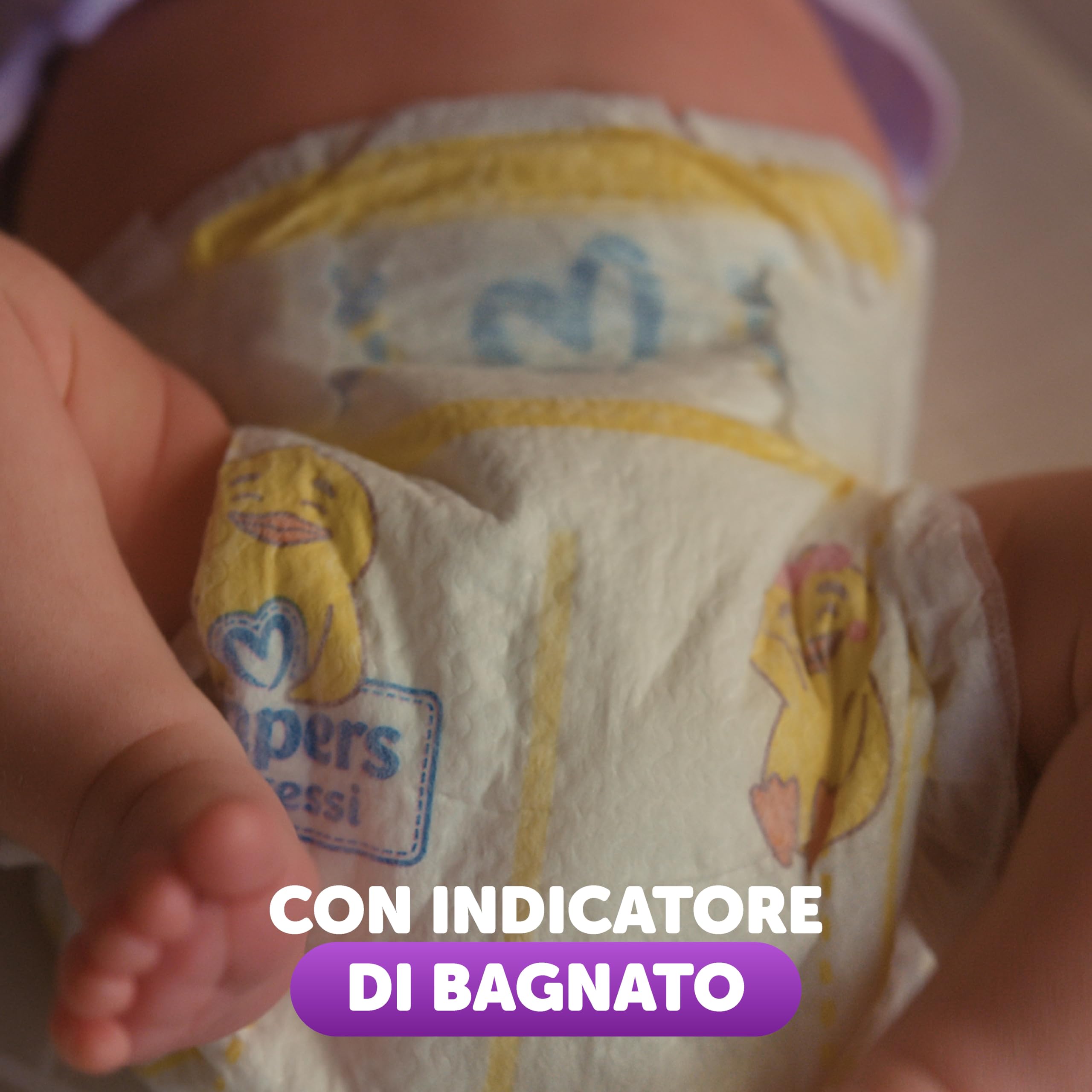 Pampers Progressi Mini, Taglia 2 (3-6 kg), Formato Scorta, Indicatore di Bagnato, Pelli Delicate, Linguette Rinforzate, Anti-Fuoriuscite, 112 Pannolini Neonato + 500 Punti Omaggio