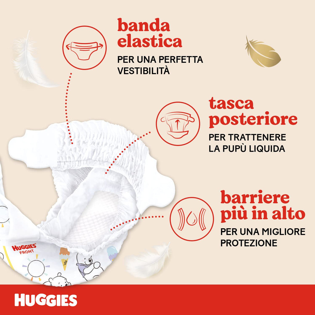 Huggies Extra Care Bebe, Pannolini Taglia 1 (2-5Kg), Ipoallergenico, Design Winnie The Pooh, 28 Pz