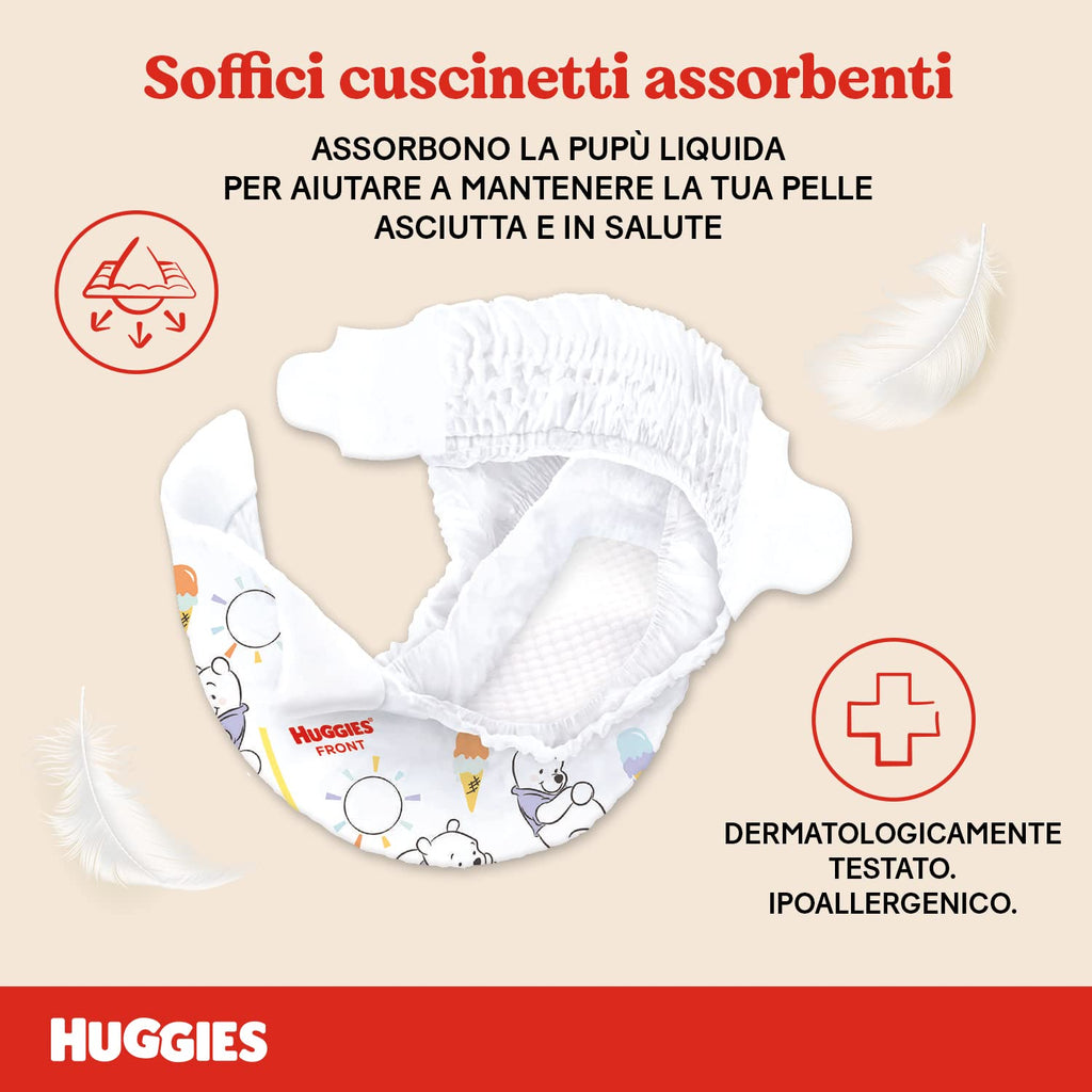 Huggies Extra Care Bebe, Pannolini Taglia 1 (2-5Kg), Ipoallergenico, Design Winnie The Pooh, 28 Pz