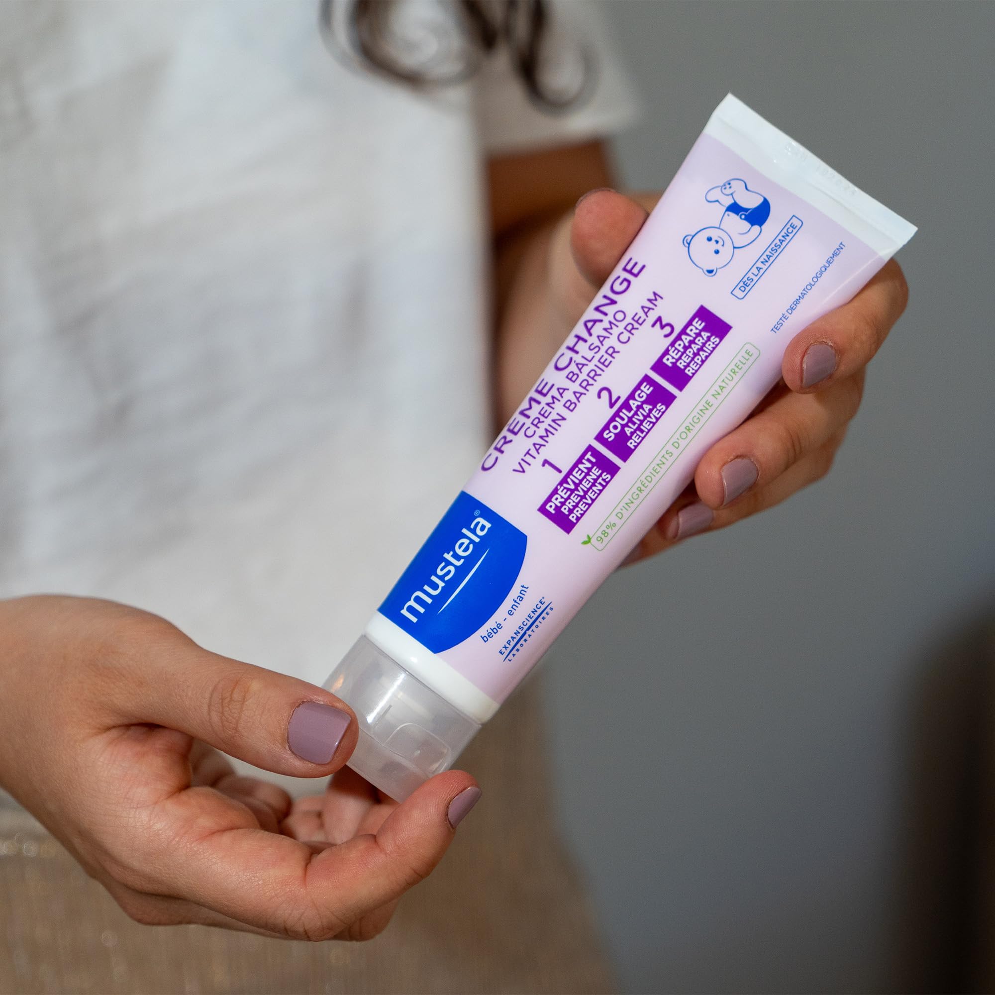 Mustela Pasta Cambio, Crema Pannolino con Perseose d'Avocado BIO, Uso Quotidiano Neonati e Bambini - Previene, Lenisce e Allevia gli Arrossamenti, 98% Ingredienti di Origine Naturale (150ml)