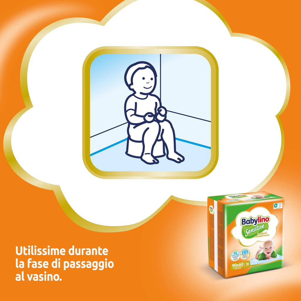 Babylino Sensitive Teli Cambio 90x60cm, Traversine letto con assorbenza extra, 14 Unità