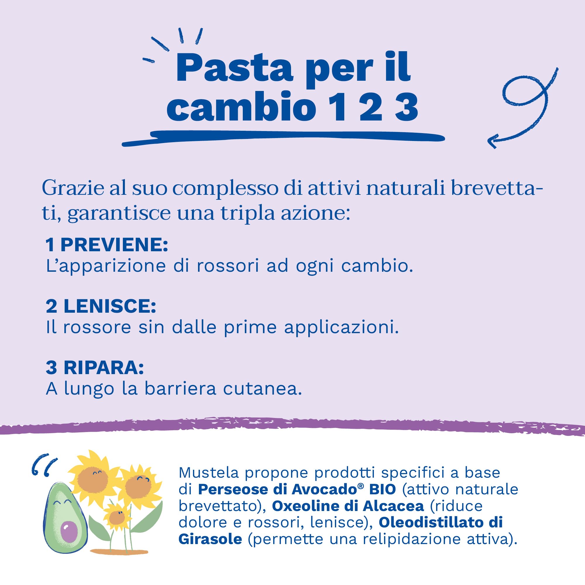 Mustela Pasta Cambio, Crema Pannolino con Perseose d'Avocado BIO, Uso Quotidiano Neonati e Bambini - Previene, Lenisce e Allevia gli Arrossamenti, 98% Ingredienti di Origine Naturale (150ml)