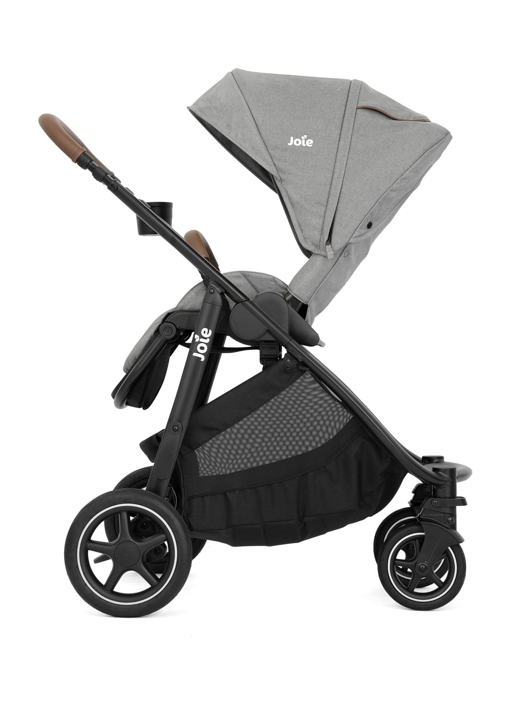 Joie Versatrax Passeggino compatto pieghevole, posizione sdraiata piatta, compatibile con sistemi di viaggio, con parapioggia e cursore regolabile in altezza, nascita fino a 4 anni (0-22 kg), pebble
