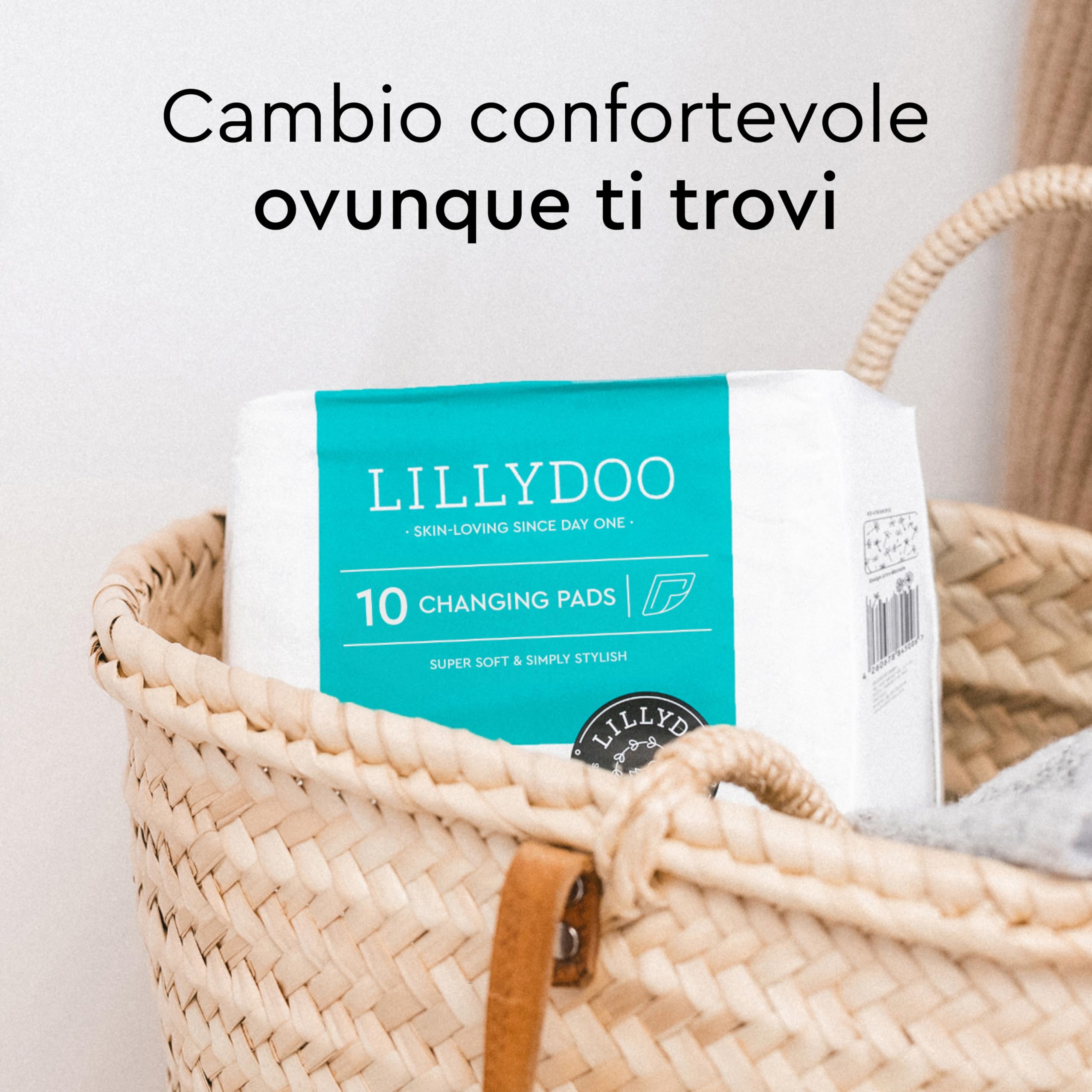 Teli cambio LILLYDOO – 60 x 60 cm, confezione da 50 pezzi (5x10 pezzi), super morbidi, senza profumi e lozioni, ideali per pelli sensibili, dermatologicamente testati